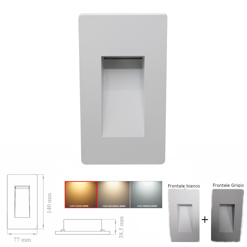 SPLED504VBC Segnapasso LED 3W Verticale 230V 3000K