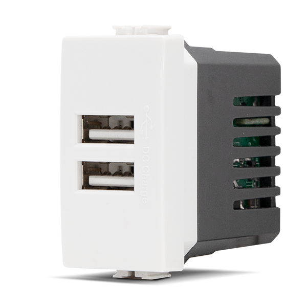 Doppia Presa Usb 2A T3-Joy 521B Bianco
