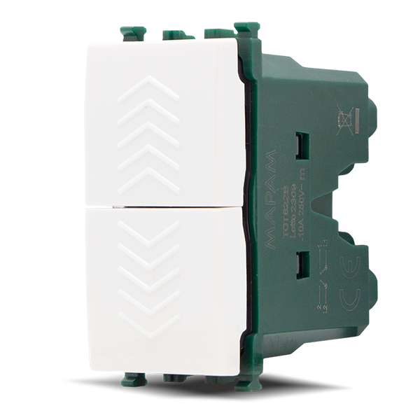 Doppio Pulsante 10A-250V T2-Gem 622B Bianco