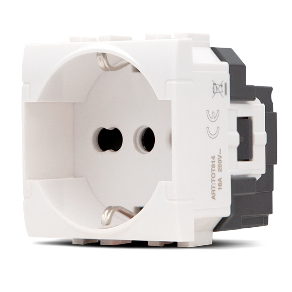 Presa Schuko Unel T1-Art 814B Bianco