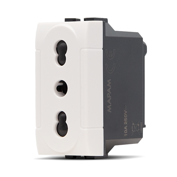 Presa Bivalente T1-Art 818B 2P Bianco
