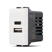Presa USB 2.4A A+C T1-Art 833B Bianco
