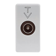 GW20386 PRESA PASSANTE COASSIALE TV SCHERMATURA CLASSE A - CONNETTORE IEC MASCHIO 9,5mm - 1 MODULO - SYSTEM WHITE