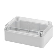 GW44427 CASSETTA DI DERIVAZIONE E PER APPARECCHIATURE ELETTRICHE ED ELETTRONICHE-COPERCHIO BASSO TRASPARENTE-IP56-DIMENSIONI INTERNE 190X140X70-PARETI LISCE