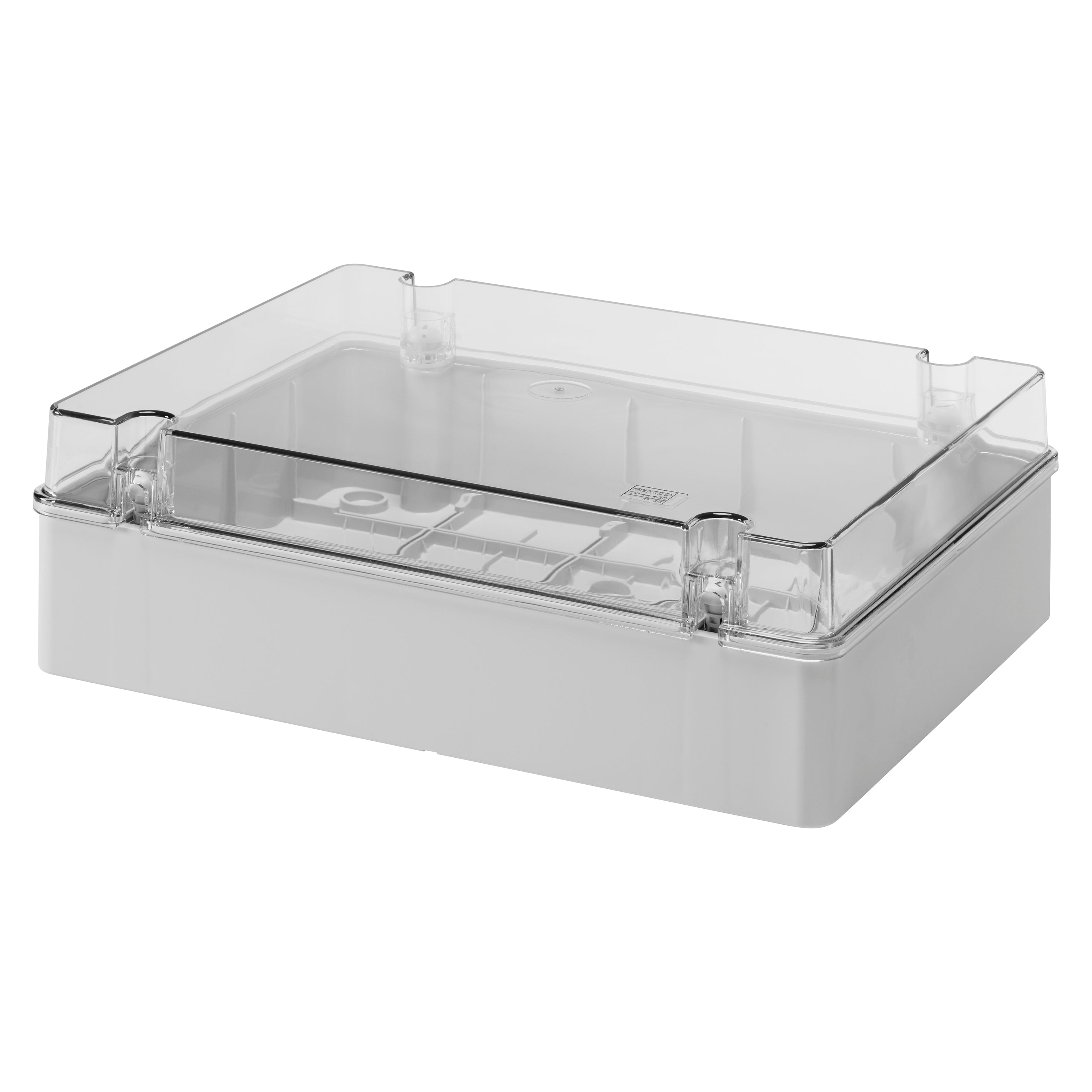 GW44430 CASSETTA DI DERIVAZIONE E PER APPARECCHIATURE ELETTRICHE ED ELETTRONICHE COPERCHIO BASSO TRASPARENTE IP56 PARETI LISCE