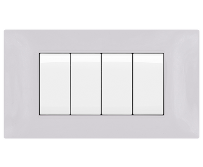 GEM M6004-01 Placca Tecnopolimero 4 moduli Bianco