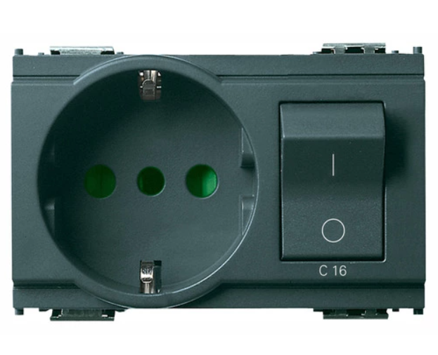 VIMAR SPA 16271 Presa 2P+T 10A P11 intb+MT C10 grigio