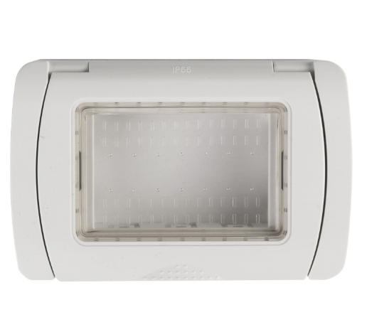 Placca Idrobox IP55 T1-Art S8003B 3P Bianco