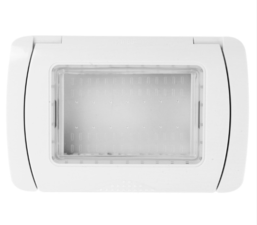Placca Idrobox IP55 T2-Gem S6003B 3P Bianco
