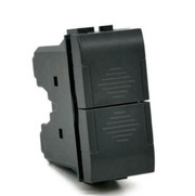 Doppio Pulsante (10A-250V) T1-Art 827N Nero