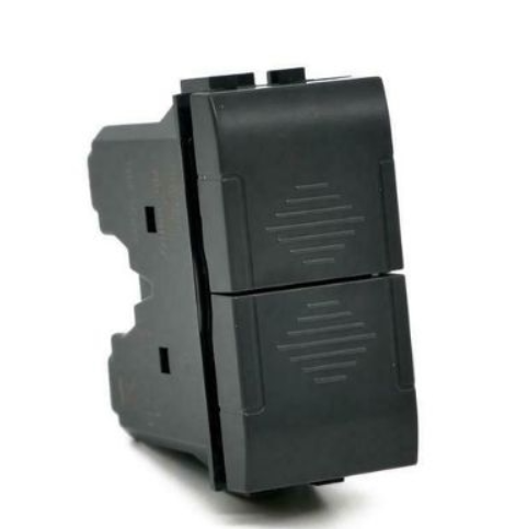 Doppio Pulsante (10A-250V) T1-Art 827N Nero