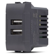 Doppia Presa Usb 2A T1-Art 821N Nero