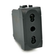 Presa Bivalente 16A-250V T1-Art 818N Nero