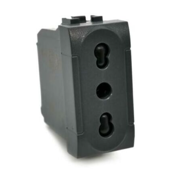 Presa Bivalente 16A-250V T1-Art 818N Nero
