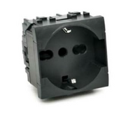 Presa Schuko Unel 16A-250V T1-Art 814N Nero