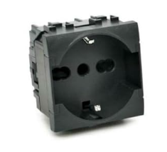 Presa Schuko Unel 16A-250V T1-Art 814N Nero