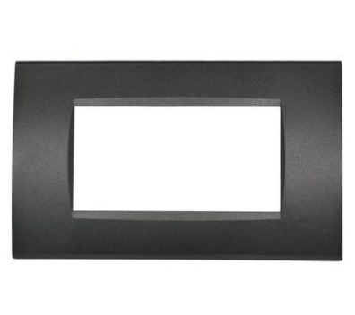 Placca Tecnopolimero T1-Art 8004-02 4P Nero