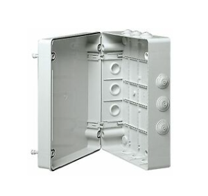 FG13408 Scatola stagne passacavi e coperchio con viti plastica e cerniera 300x220x120 ip55