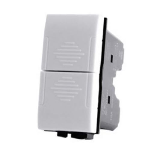 ART 827B Doppio Pulsante (10A-250V) Bianco Compatibile Bticino Living Light Tech International