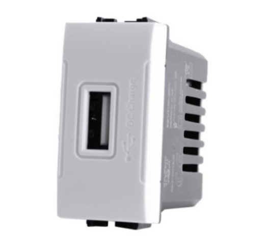 ART 829B Presa Usb (5V=2A 265V) Bianco Compatibile Bticino Living Light Tech International