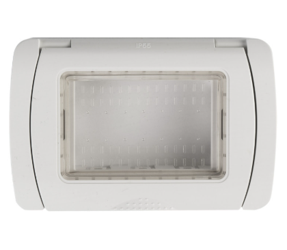 ART S8003B Placca Idrobox IP55 3 moduli Bianco Compatibile con BTicino LIVING