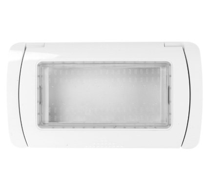 ART S8004B Placca Idrobox IP55 4 moduli Bianco Compatibile con BTicino LIVING