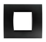 ART 8002-02 Placca tecnopolimero 2 posti Nero compatibile Bticino Living International