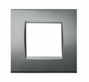 ART 8002-08 Placca Tecnopolimero 2 moduli Grigio Scuro Compatibile Bticino Living Light Tech International