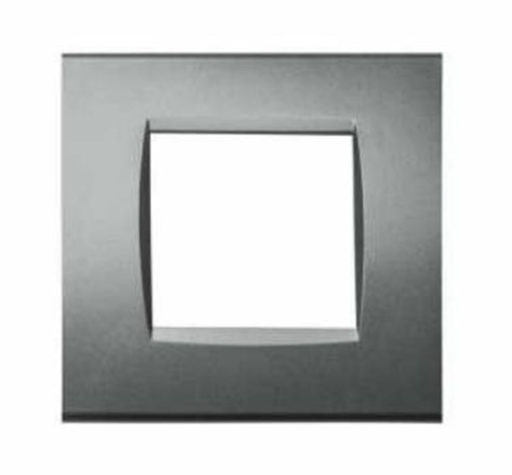 ART 8002-08 Placca Tecnopolimero 2 moduli Grigio Scuro Compatibile Bticino Living Light Tech International