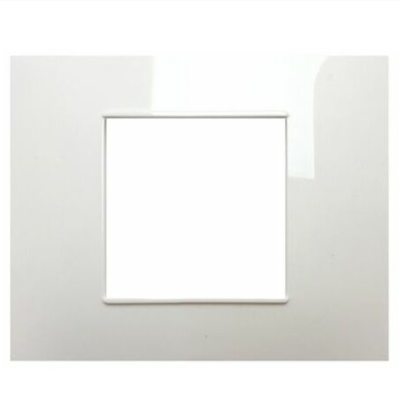GEM 6002-01 Placca tecnopolimero bianca 2 posti compatibile Vimar Plana