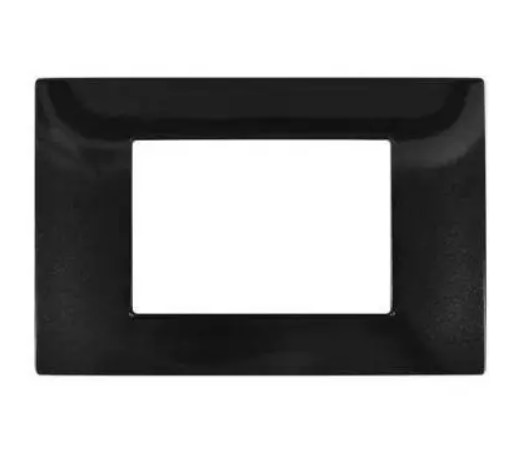 GEM M6003-02 Placca Tecnopolimero 3 moduli Nero Compatibile VIMAR PLANA