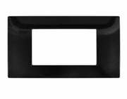 GEM M6004-02 Placca Tecnopolimero 4 moduli Nero Compatibile VIMAR PLANA