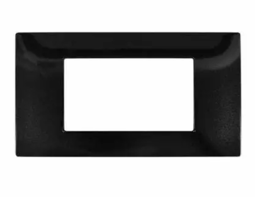 GEM M6004-02 Placca Tecnopolimero 4 moduli Nero Compatibile VIMAR PLANA