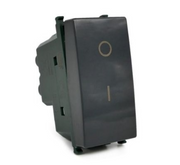 GEM 602N Interruttore Bipolare 01 (16A-250V) Nero Compatibile VIMAR PLANA
