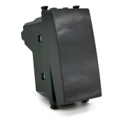 GEM 605N Pulsante Unipolare (10A-250V) Nero Compatibile VIMAR PLANA