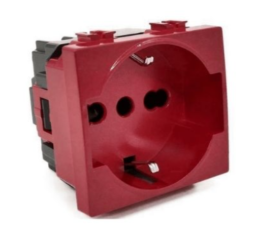 GEM 615R Presa schuko 2.0 16A-250V rosso Compatibile con serie Vimar Plana