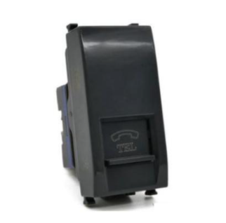 GEM 623N Presa telefonica nero compatibile con Vimar Plana