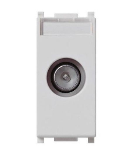 GEM 634B Presa Tv Passante Bianco Compatibile VIMAR PLANA
