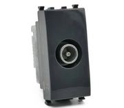 GEM 634N Presa Tv Passante Nero Compatibile VIMAR PLANA
