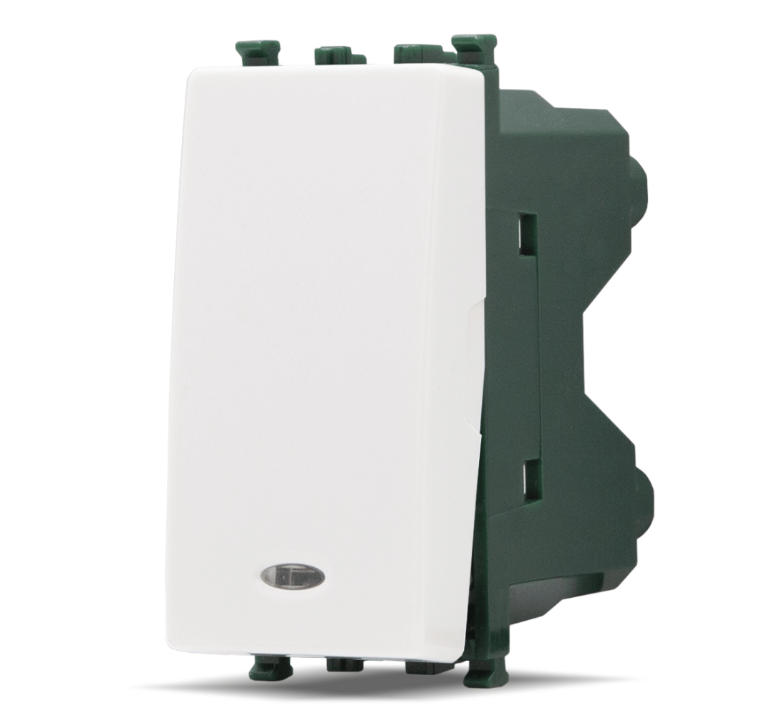 GEM 662B Interruttore bipolare Spia (16A-250V) compatibile Vimar Plana