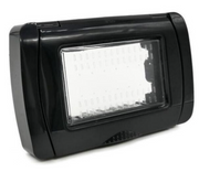 GEM S6003N S6004N - Placca Idrobox IP55 Nero Compatibile con Vimar PLANA