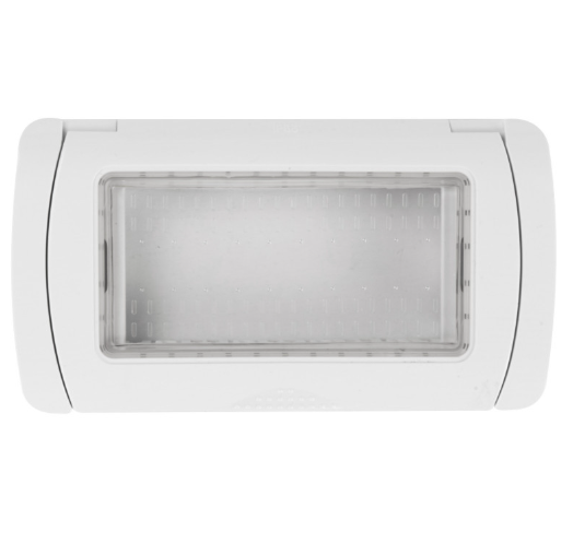 GEM S6003B S6004B - Placca Idrobox IP55 Bianco Compatibile con Vimar PLANA