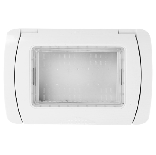 GEM S6003B S6004B - Placca Idrobox IP55 Bianco Compatibile con Vimar PLANA