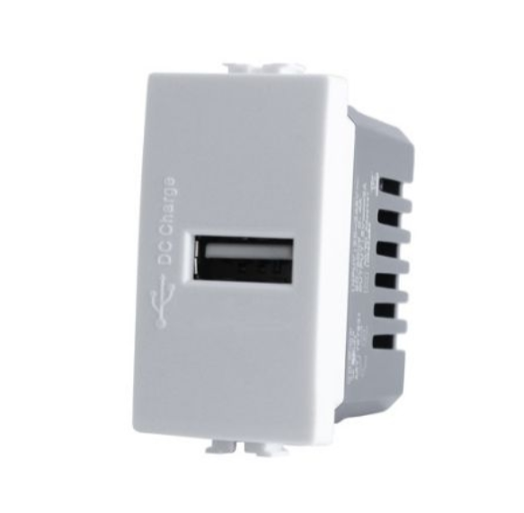 JOY 529B Presa Usb (5V=2A 265V) Bianco Compatibile Bticino Matix