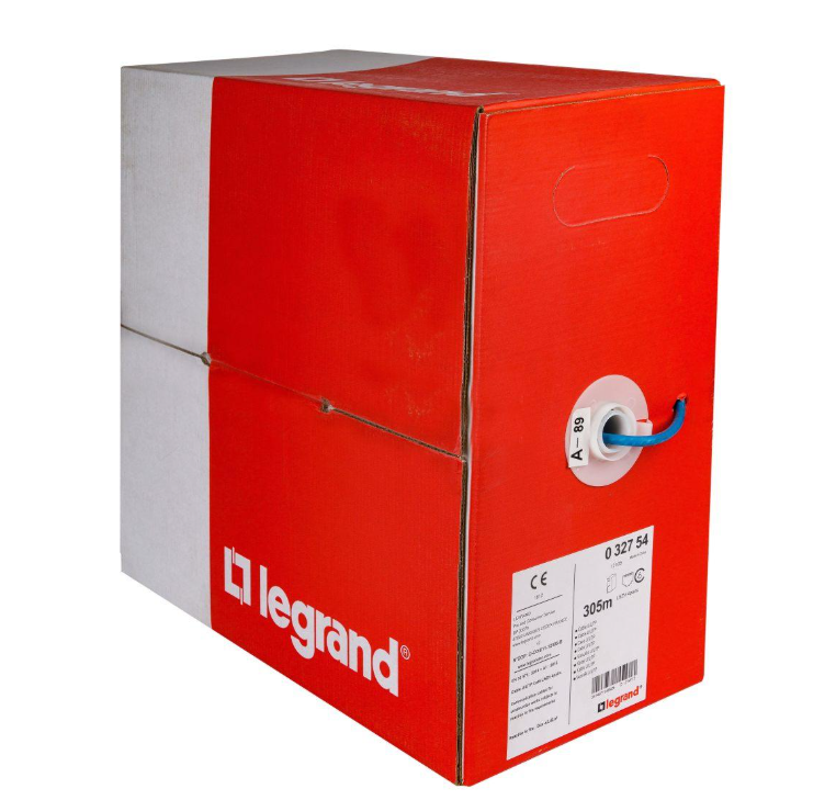 LEGRAND 032754 Cavo non schermato  UTP CAT.6 DCA LSZH AWGG23 Guaina BLU Scatola 305 mt