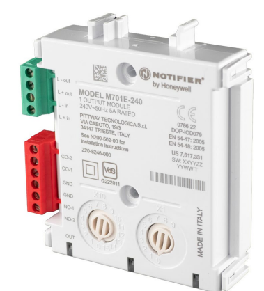 NOTIFIER M701E-240 Modulo d'uscita utilizzabile con centrali analogiche indirizzate dotato di contatti NA e NC