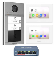 BOX KIT VILLA BIFAMILIARE DS-KIS604-S-BI Kit videocitofono IP 2Mpx 2 Monitor