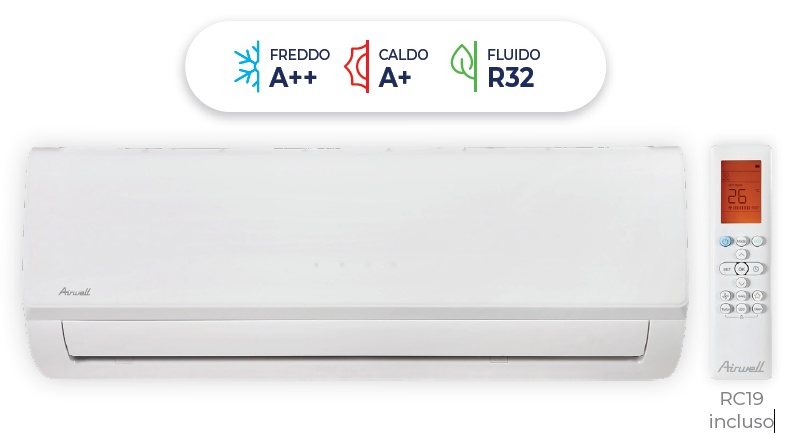 AIRWELL HDLA Aura 18000 BTU A++ Parete Wi-Fi integrato HDLA-050N-09M25 e unità esterna YDAA-050H-09M25 (Copia)