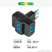 Adattatore Sp. S17 3 Prese Bipasso Salvaspa - ECOVA 30052