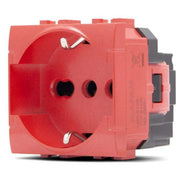 ART 814R Presa Schuko Unel (16A-250V) T1 Rosso Per Linea Emergenza Compatibile Bticino Living Light Tech